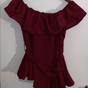 Off the shoulder plus size shirt.